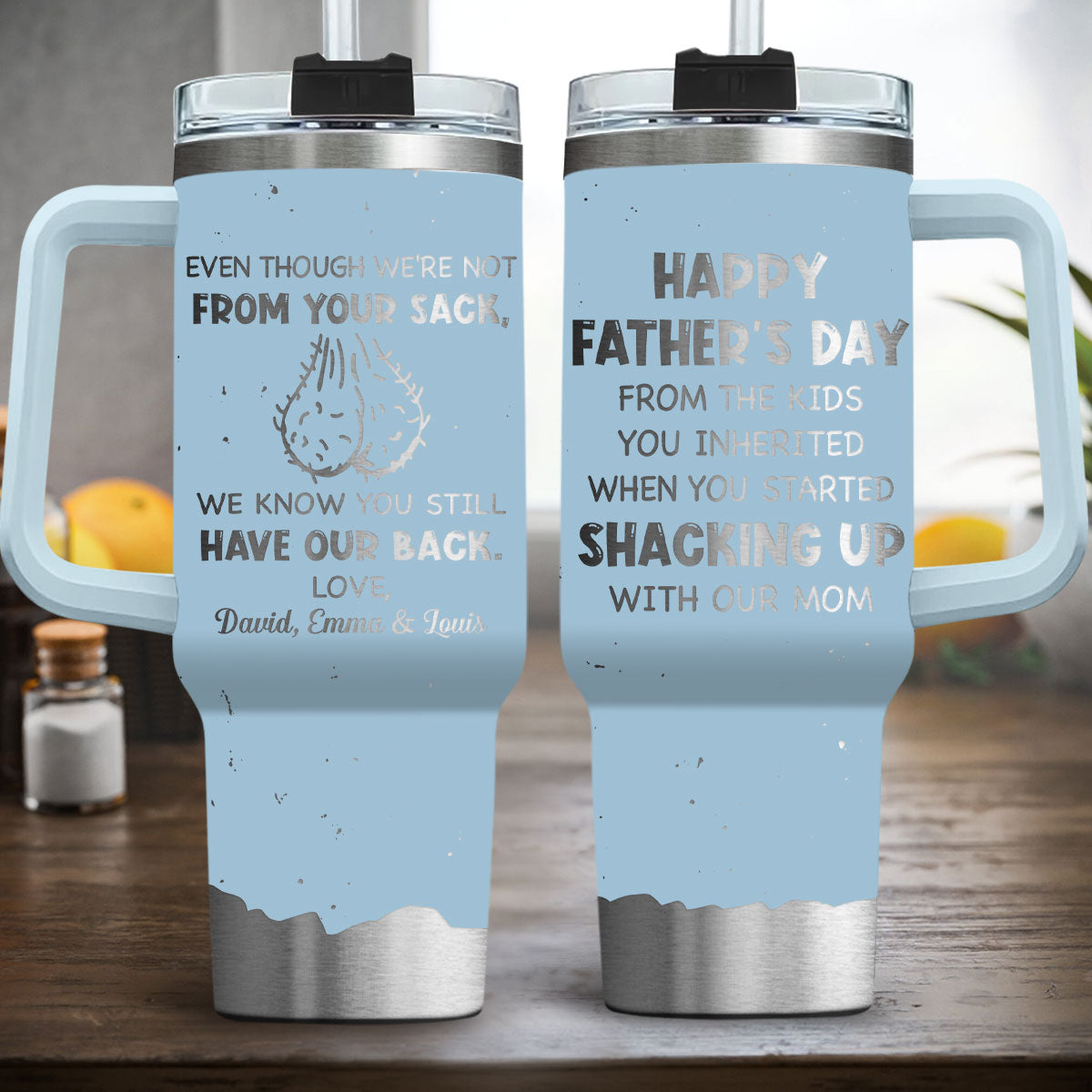 From Your Sack - Personalized Custom Engraved 40oz Tumbler With Handle