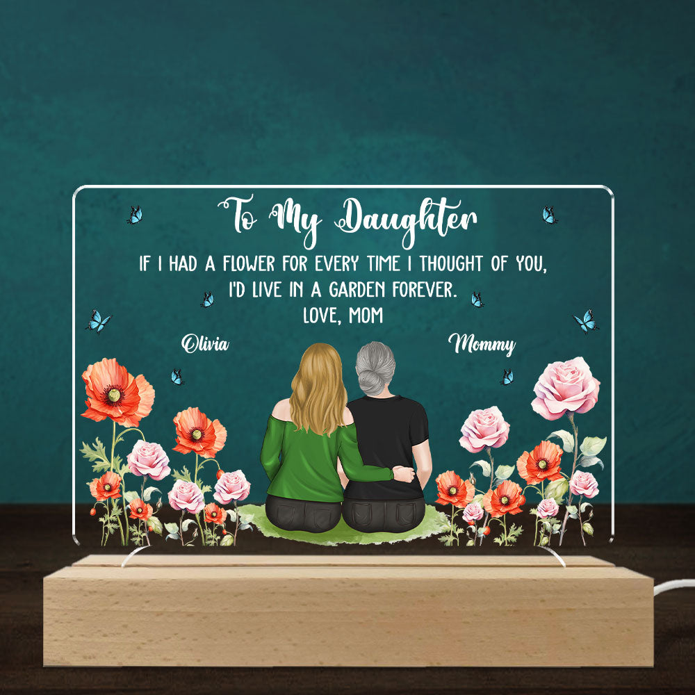 Mom Garden Grows With Love - Personalized Custom LED Light