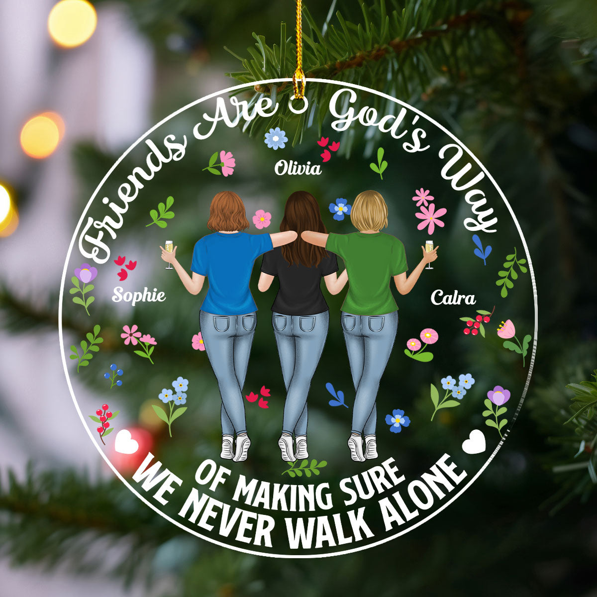 A Friend Is God Is Way - Personalized Custom Acrylic Ornament