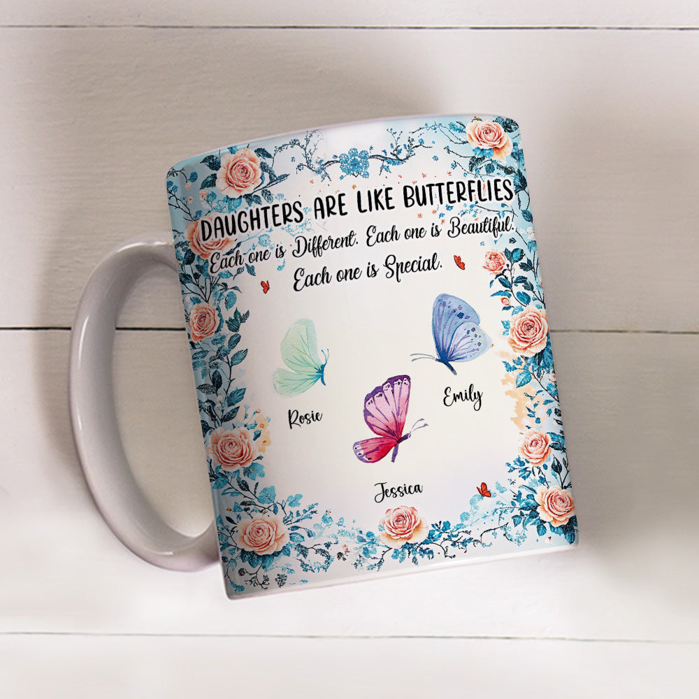 Daughters Bloom With Beauty - Personalized Custom Coffee Mug