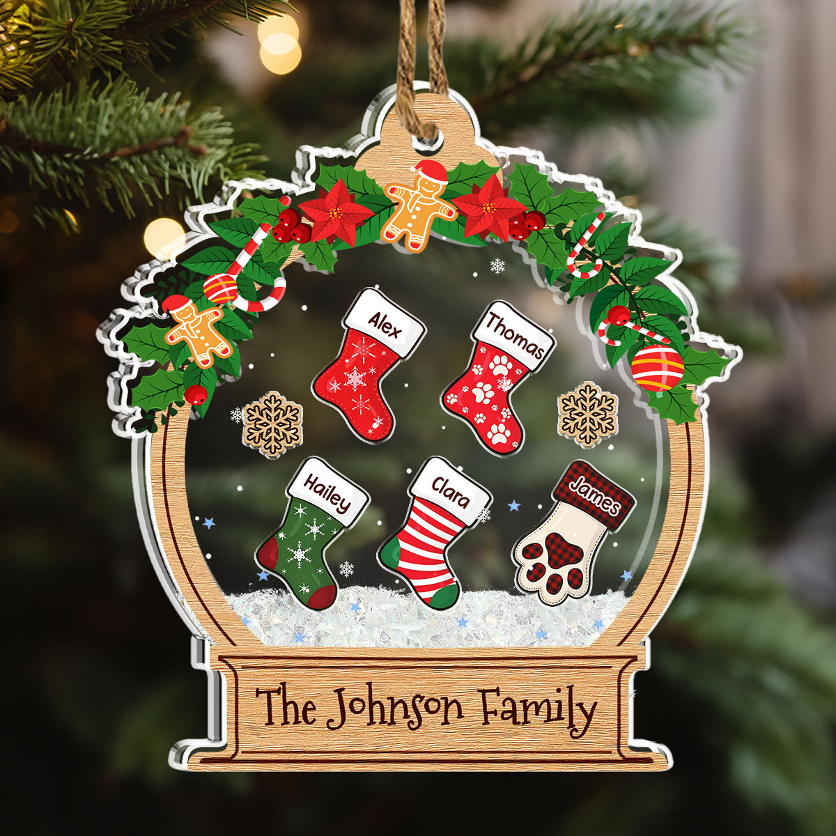 Funny Stocking - Personalized Custom Acrylic Shaker Ornament