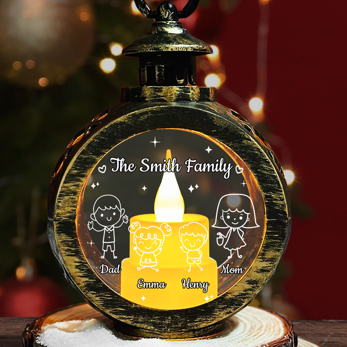 Family Love Is Endless - Personalized Custom Christmas Lantern