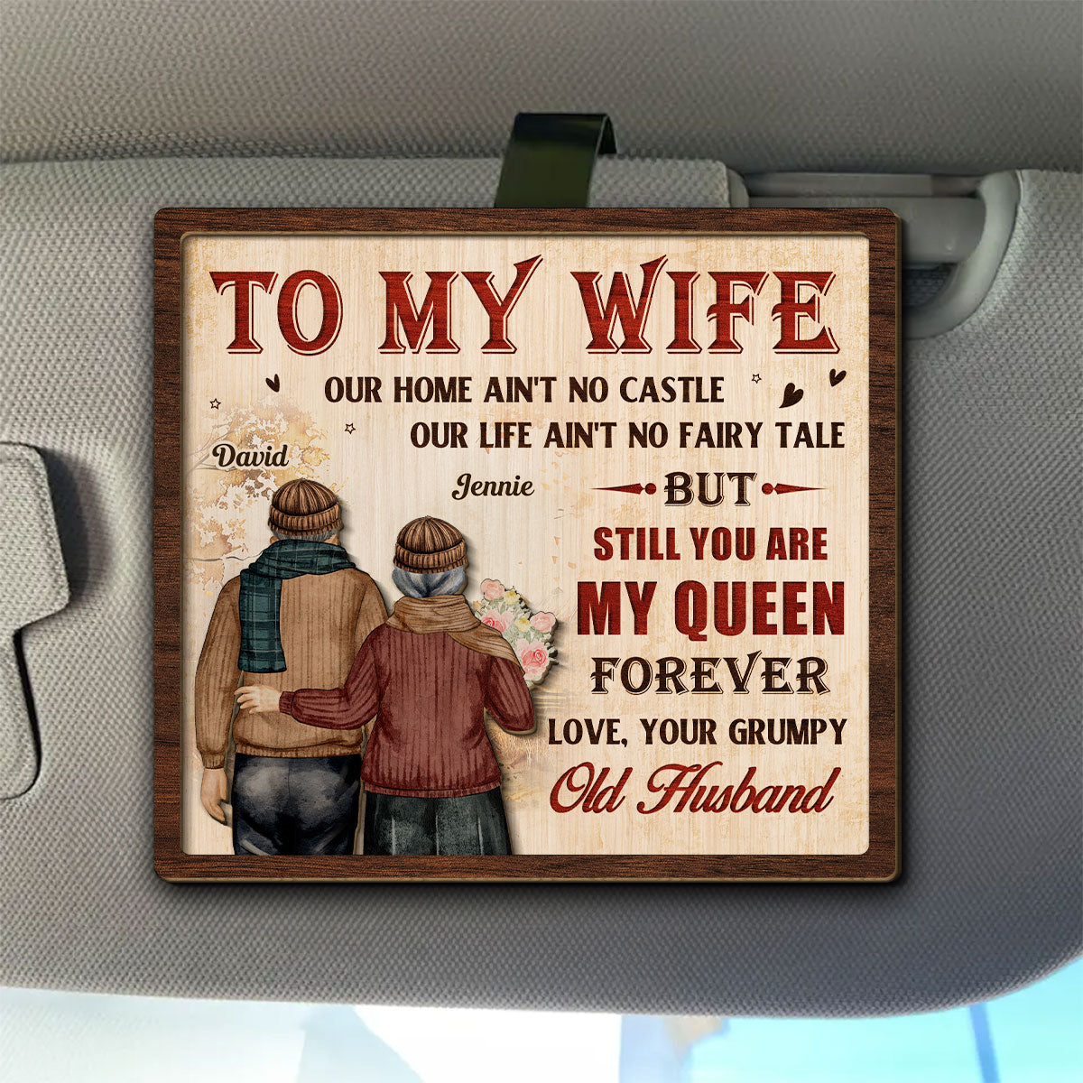 To My Queen - Personalized Custom Car Visor Clip