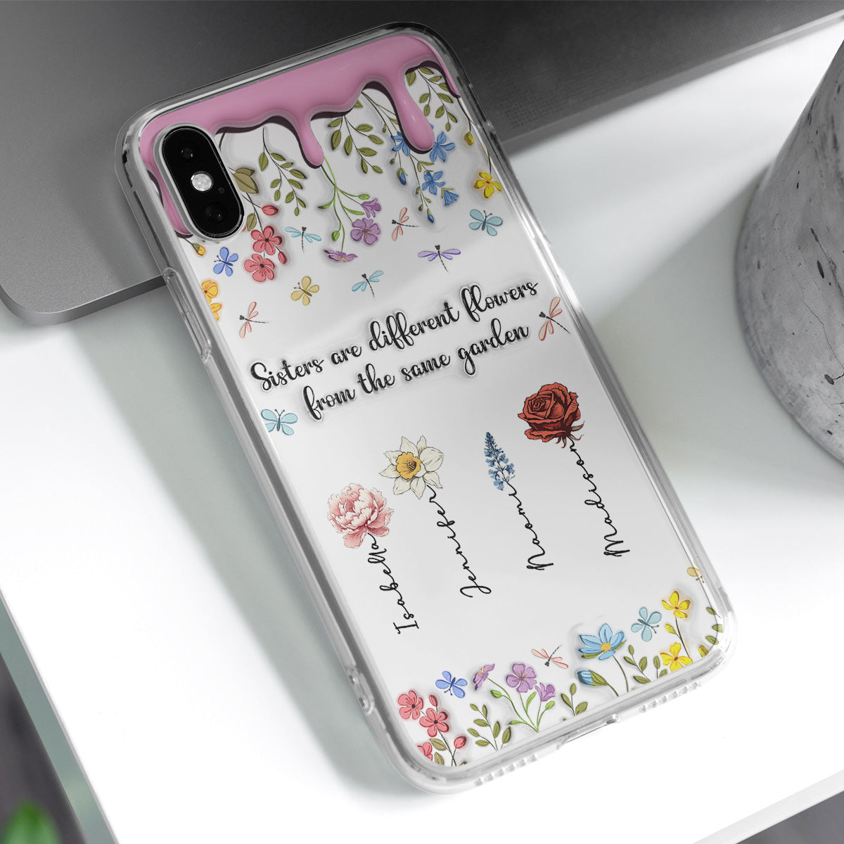Sisters Are Different Flowers From The Same Garden - Personalized Custom 3D Inflated Effect Phone Case