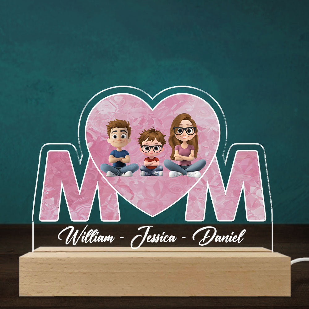 Mother Is The Light In Our Lives - Personalized Custom LED Light