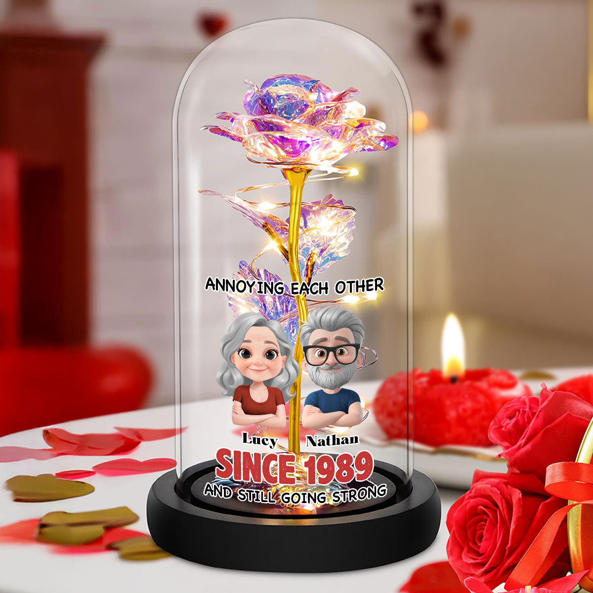 Together Forever - Personalized Custom Sparkly Rose