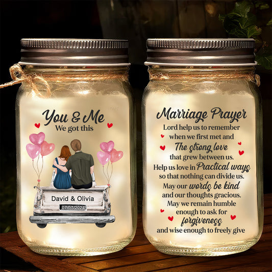 Marriage Prayer - Personalized Mason Jar Light