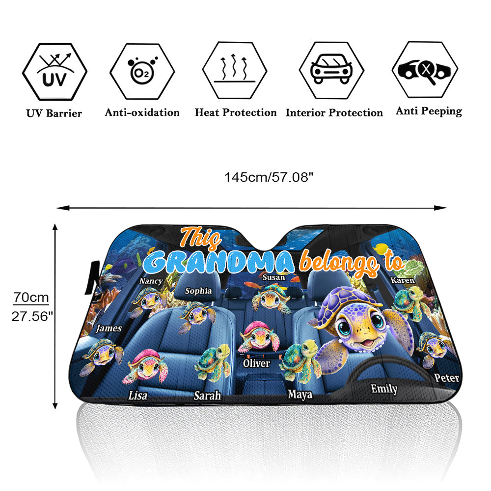 This Grandma Belongs To - Personalized Custom Car Sunshade