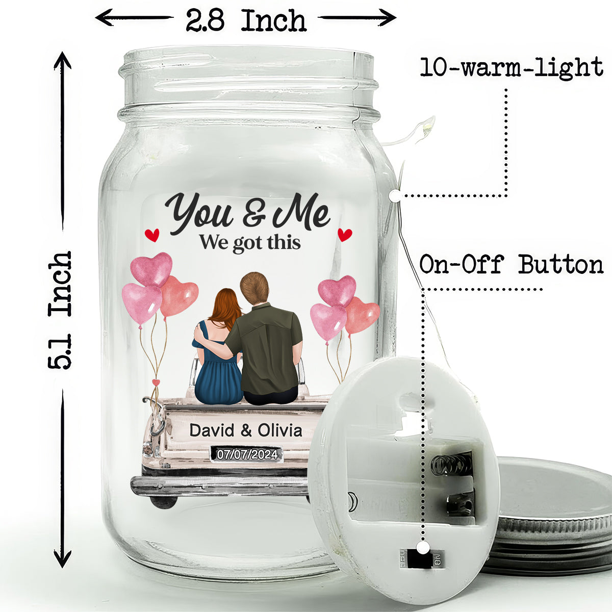 Marriage Prayer - Personalized Mason Jar Light