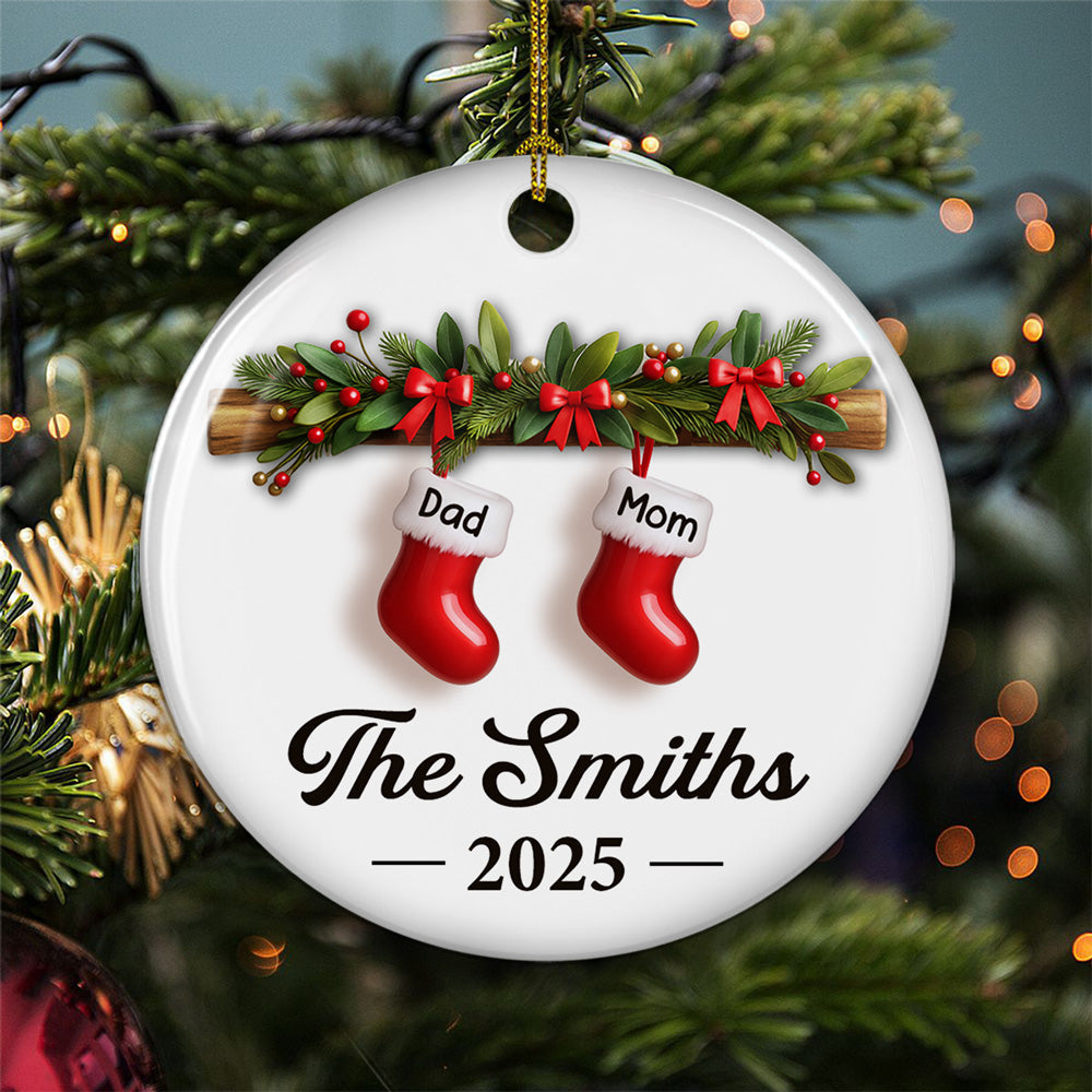 Family Christmas - Personalized Custom Ceramic Ornament