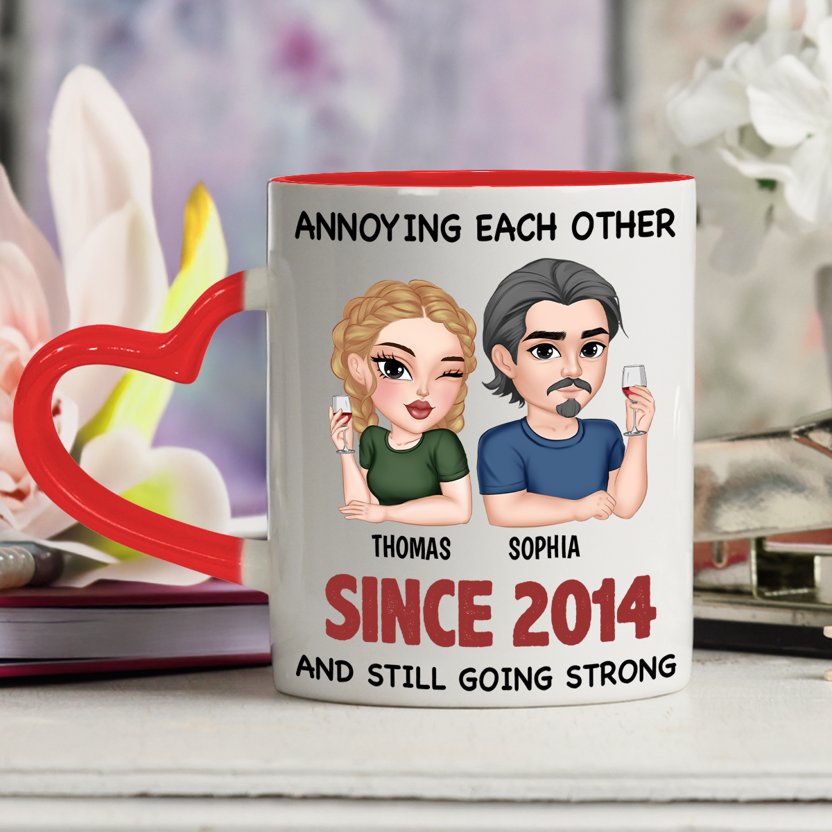 My Love - Personalized Custom Heart Handle Mug