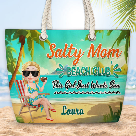 Moms Just Wanna Beach More - Personalized Custom Beach Bag