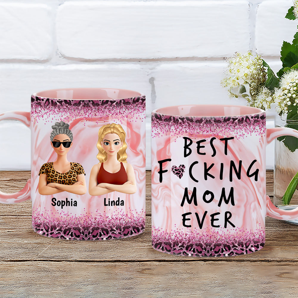 Best Mom Ever Version 2 - Personalized Custom Pink Marble Mug