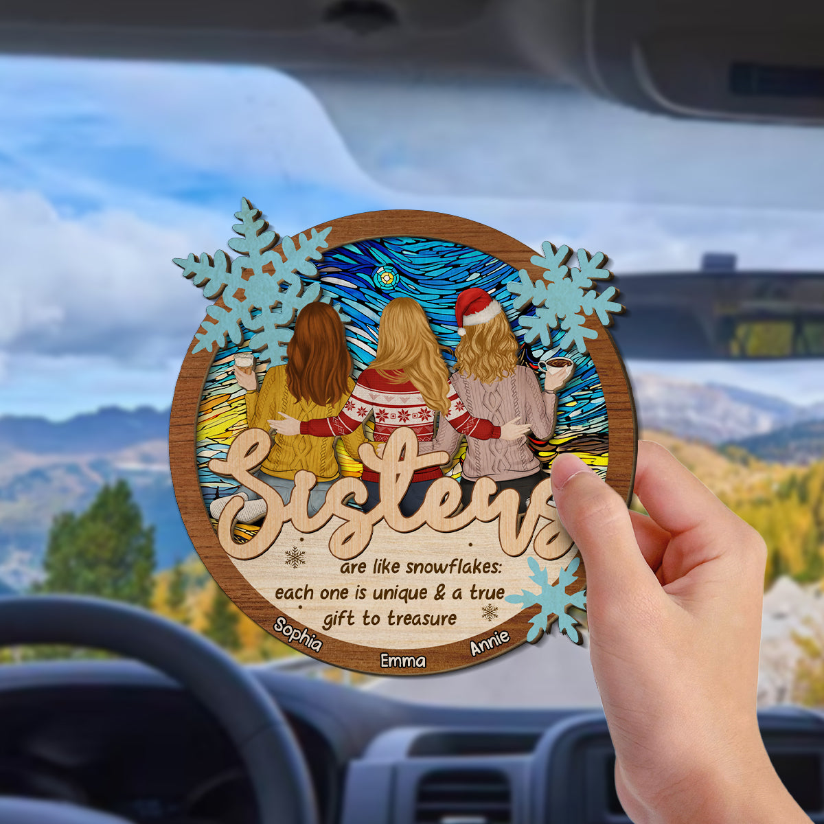 Sisters Are Like Snowflakes - Personalized Custom Car Visor Clip