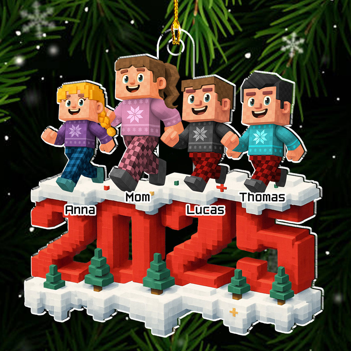 Just Us In This Year - Personalized Custom 3D Effect Acrylic Ornament