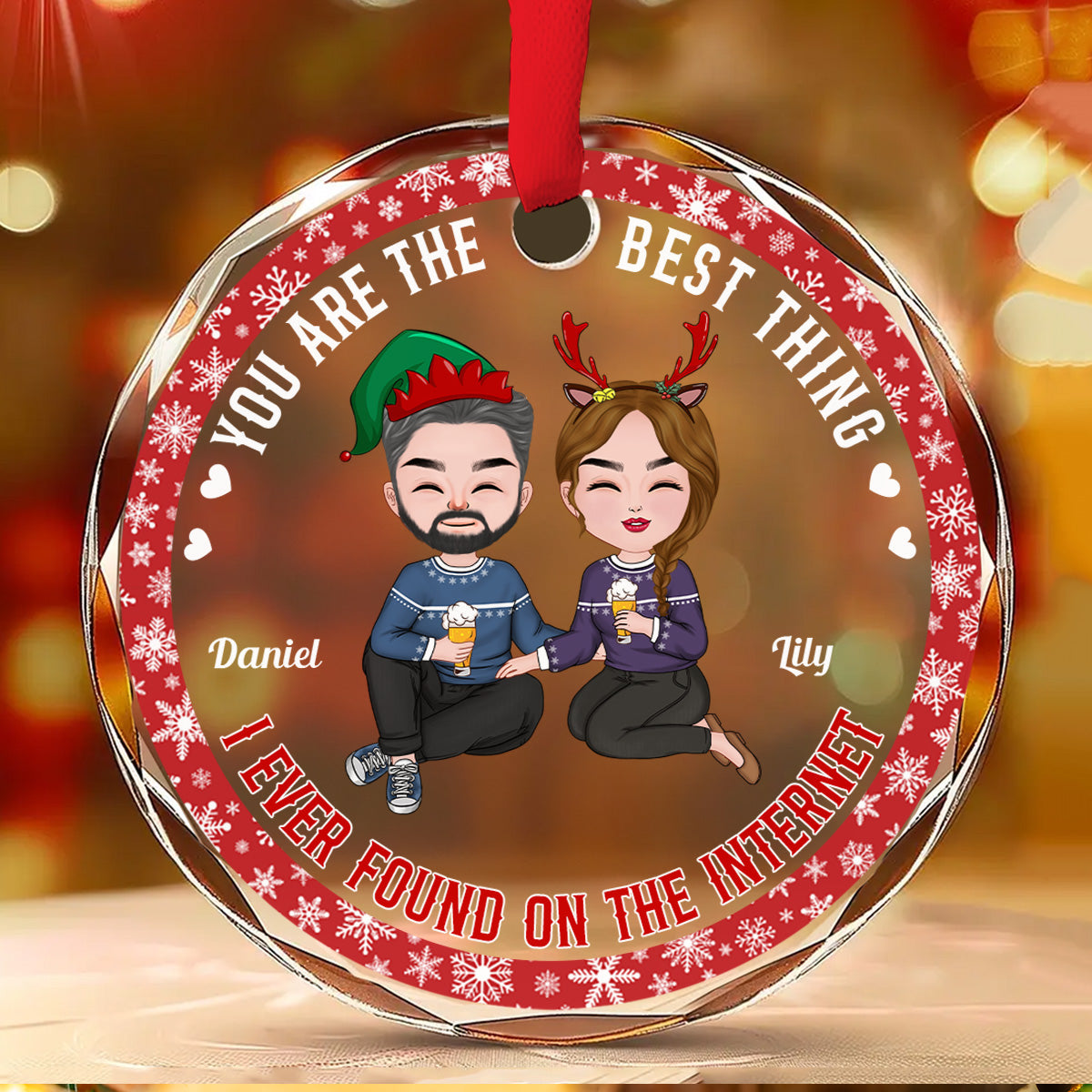 Best Thing I've Ever Found On The Internet - Personalized Custom Glass Ornament