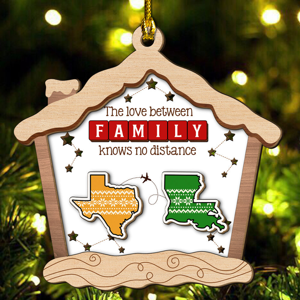 The Distance Means Nothing - Personalized Custom 2-Layered Wood Ornament