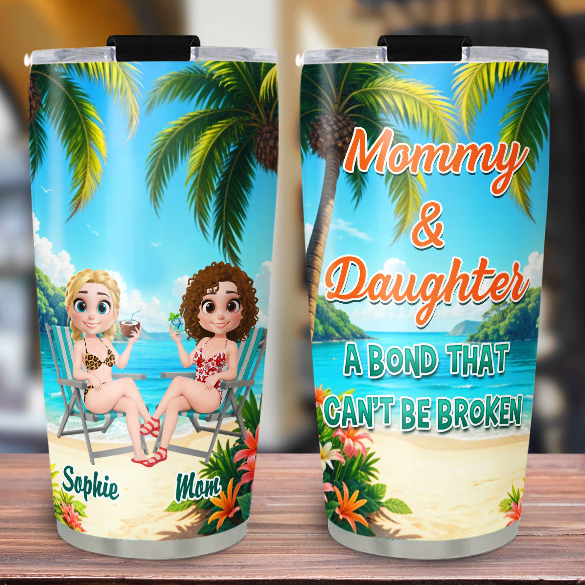 Mother And Daughter Forever Love - Personalized Custom Tumbler