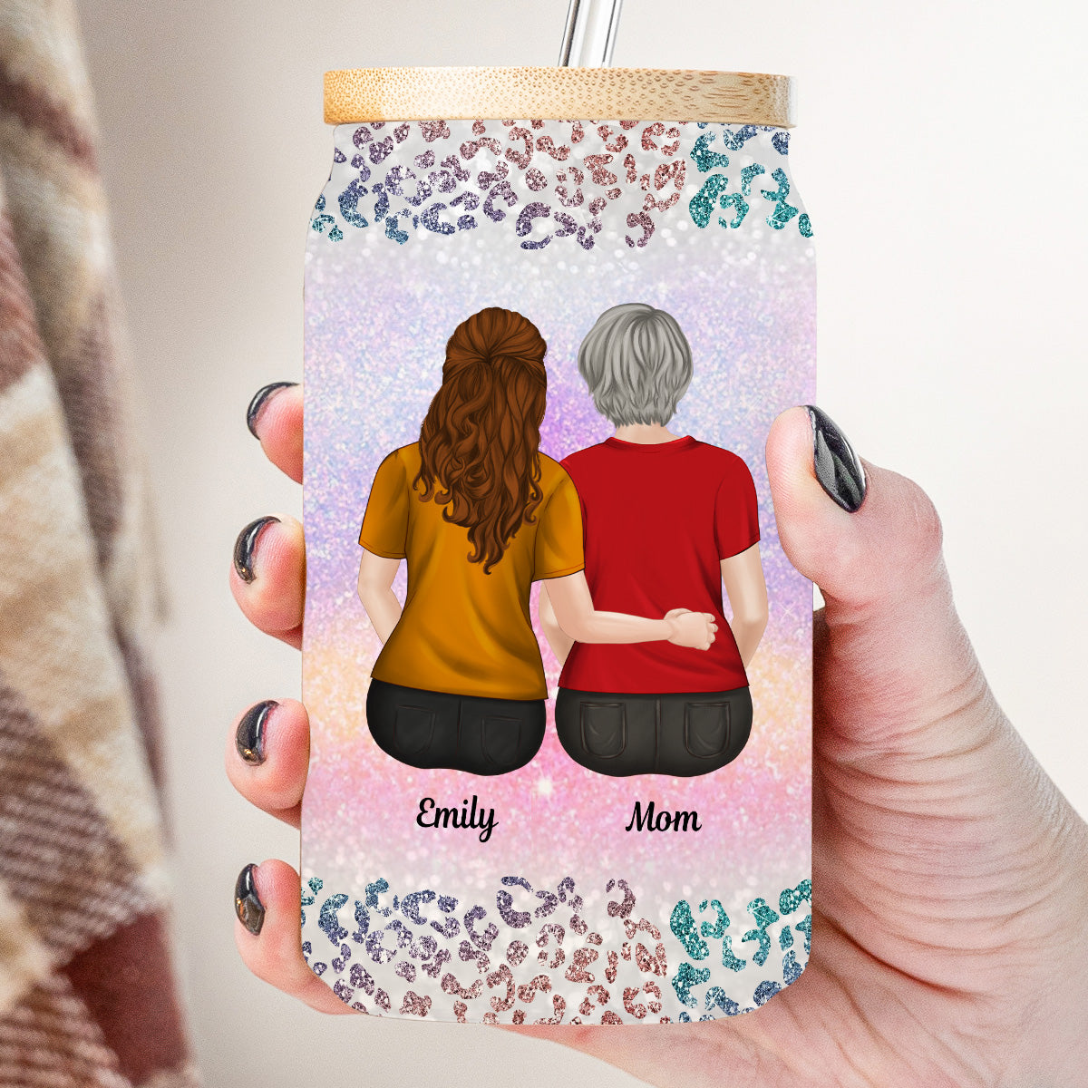 From Mom To Badass Daughter - Personalized Custom Glass Can