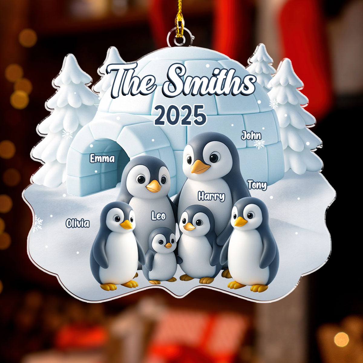 Penguin Family - Personalized Custom Acrylic Ornament