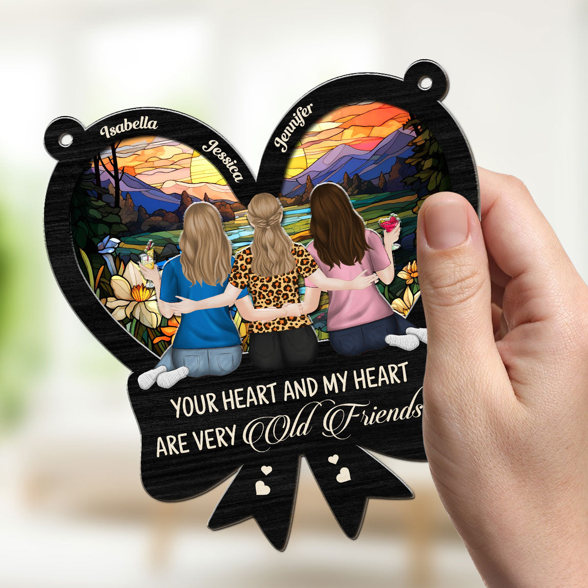 Your Heart And My Heart Are Very Old Friends - Personalized Custom Suncatcher