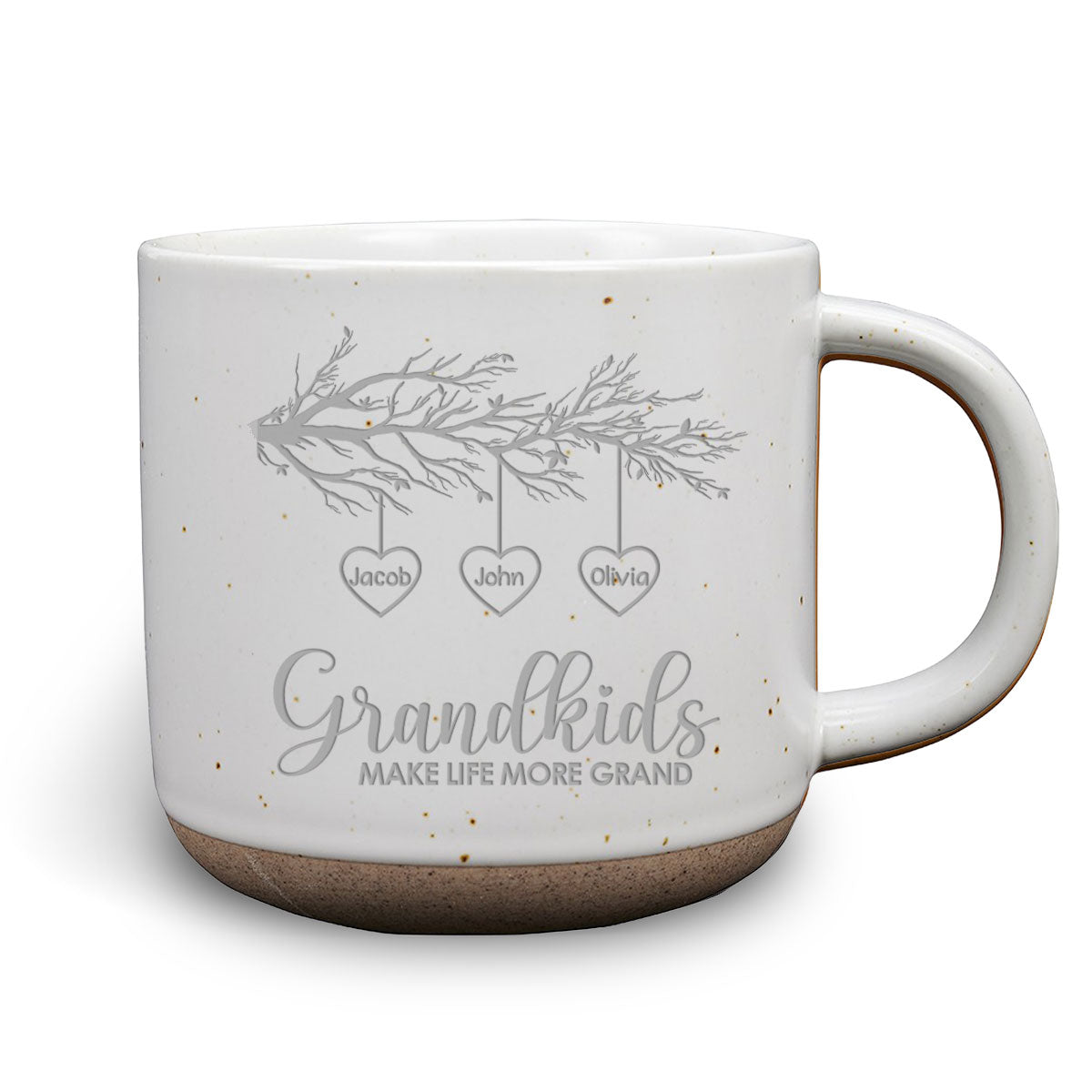 Grandkids Make Life More Grand - Personalized Custom Engraved Pottery Mug