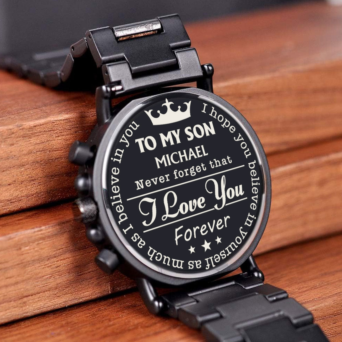 I Love You Forever - Personalized Engraved Wooden Watches GQ026