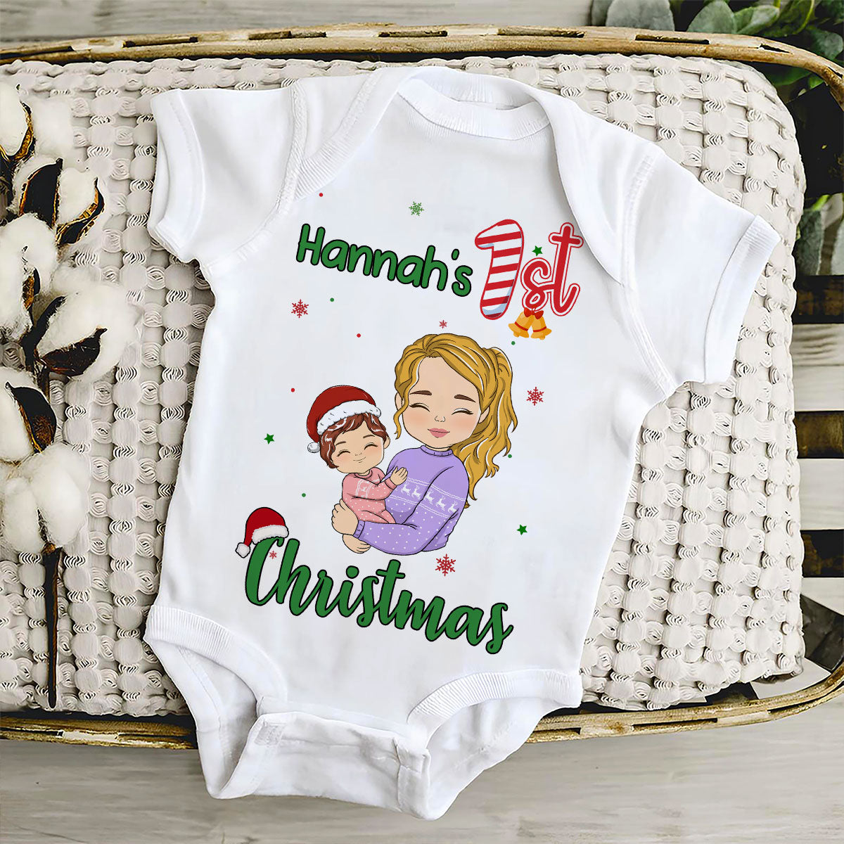 Baby First Christmas - Personalized Custom Baby Onesie