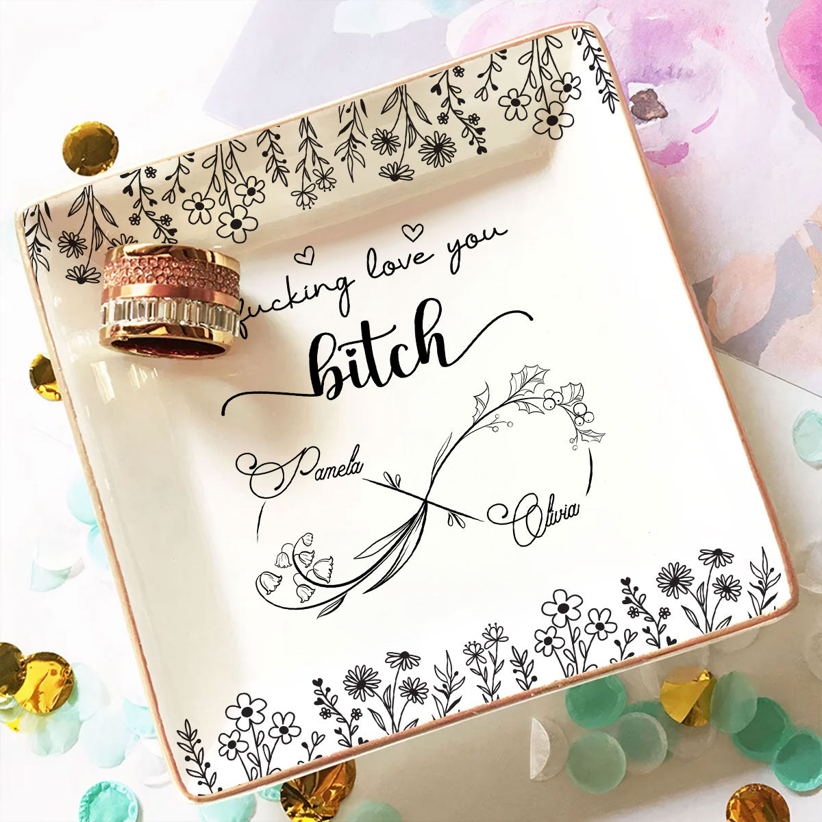 I Love You Bestie - Personalized Custom Jewelry Dish