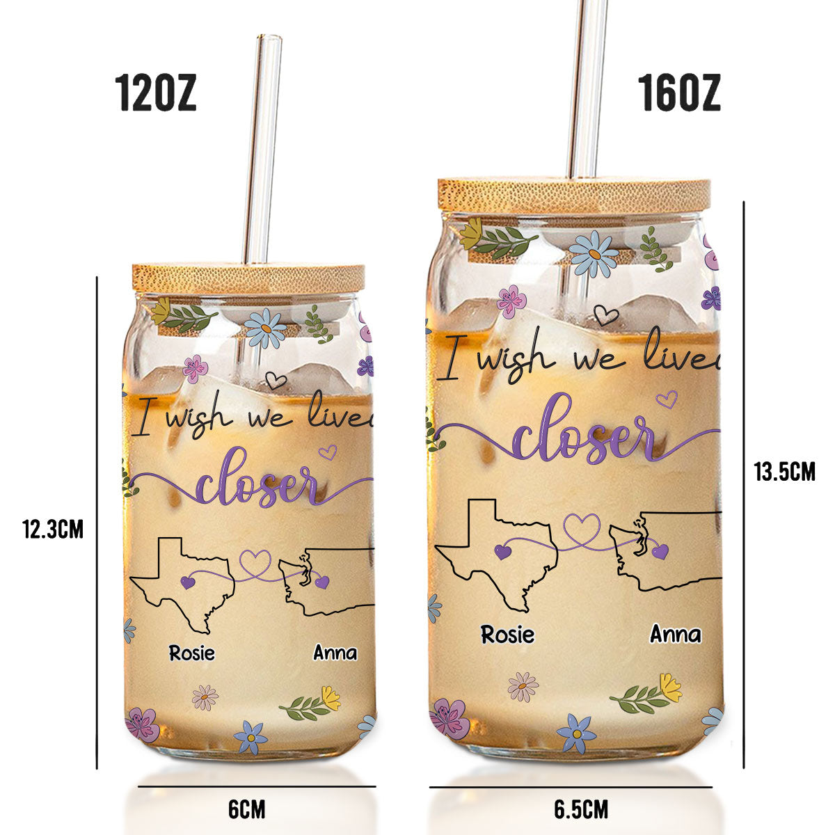 I Wish We Lived Closer - Personalized Custom Glass Can