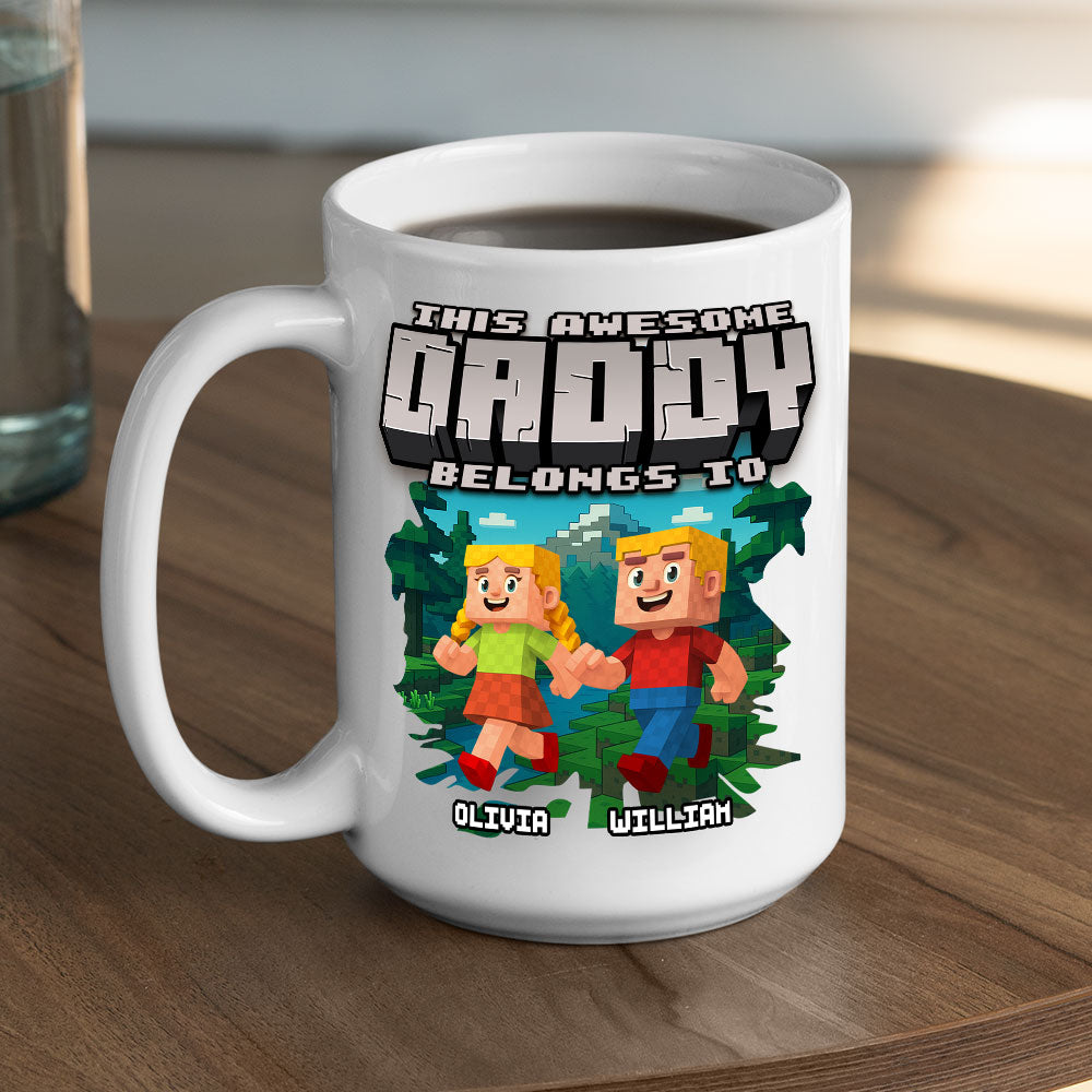 This Awesome Dad Belongs To Me - Personalized Custom Coffee Mug