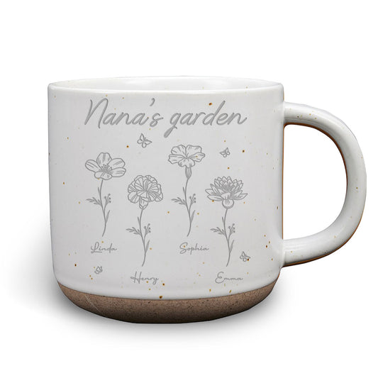 Nana Garden - Personalized Custom Engraved Pottery Mug