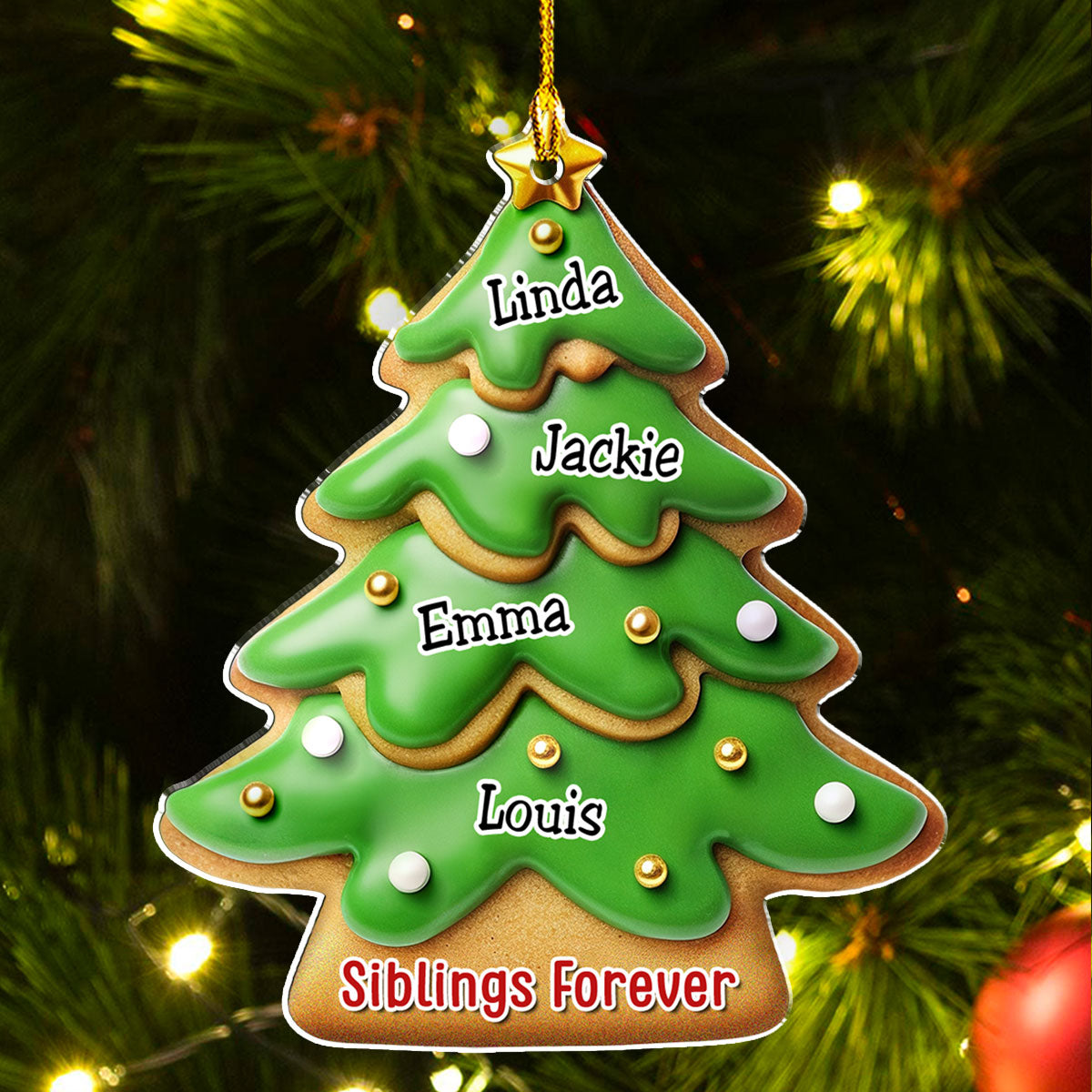Family Friend Coworker Gingerbread - Personalized Custom Acrylic Ornament