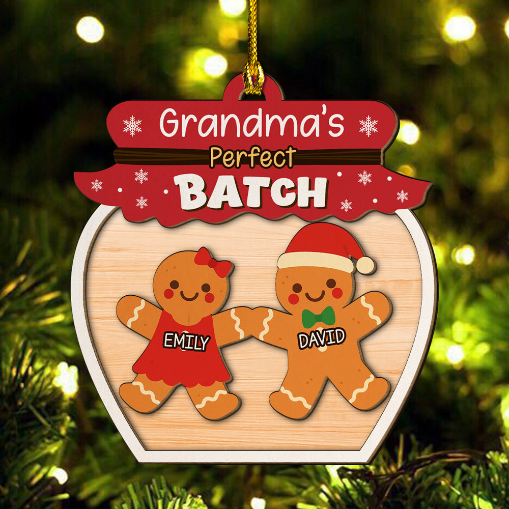 Grandma Perfect Batch - Personalized Custom 2-Layered Wood Ornament