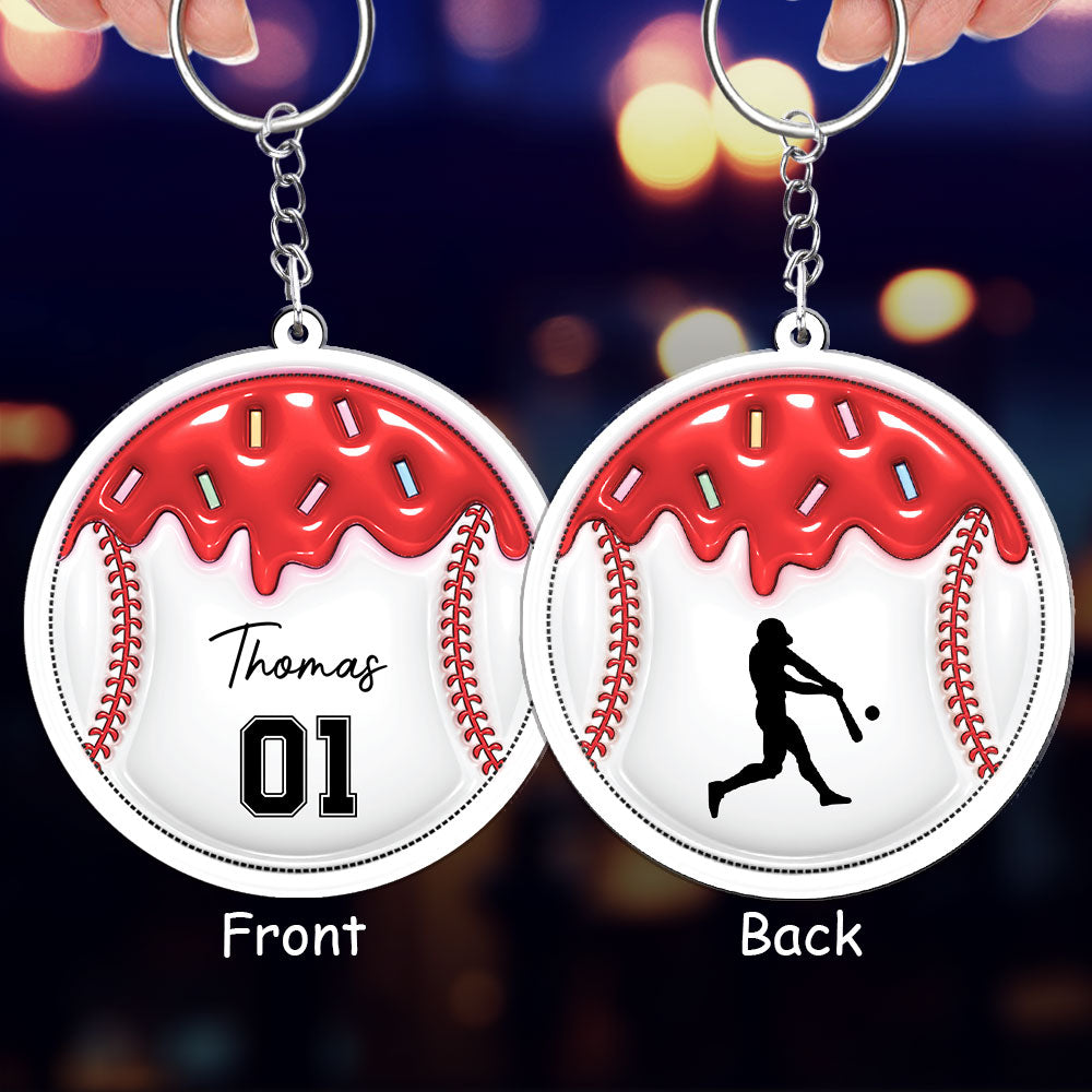 Baseball Unites The Team  - Personalized Custom 3D Inflated Effect Acrylic Keychain