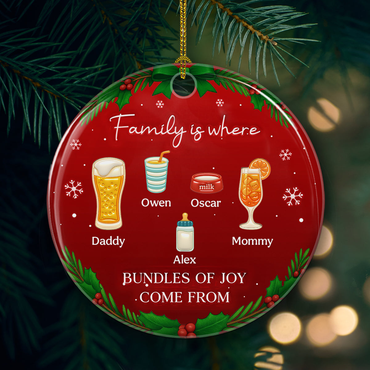 Bundles Of Joy - Personalized Custom 3D Inflated Effect Ceramic Ornament