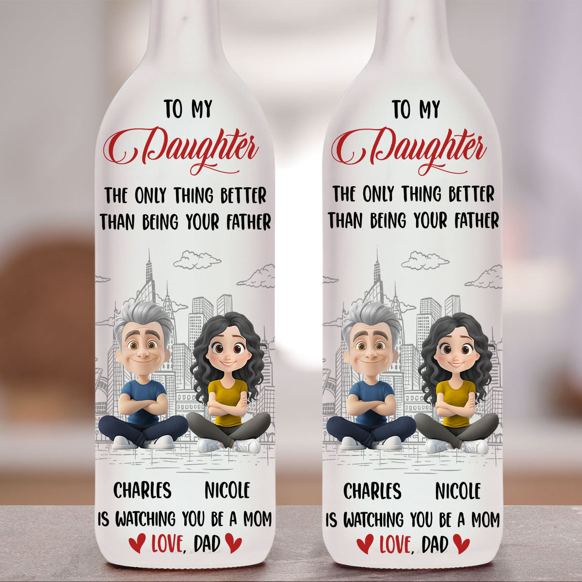 Proud To Watch You Being Mom - Personalized Custom Bottle Lamp