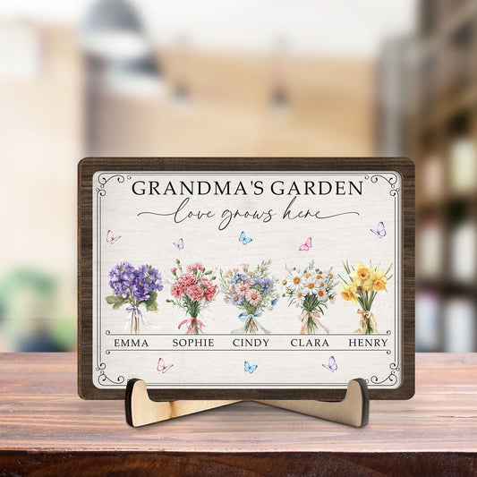 Grandma Mom Garden - Personalized Custom Wooden Plaque