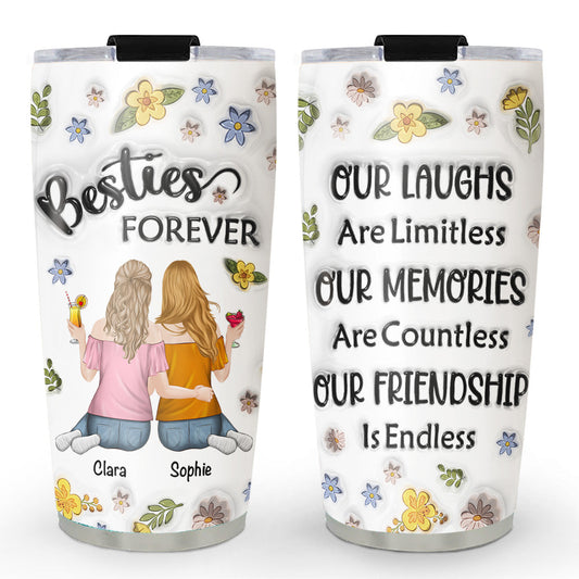 Our Friendship Is Endless - Personalized Custom 3D Inflated Effect Tumbler