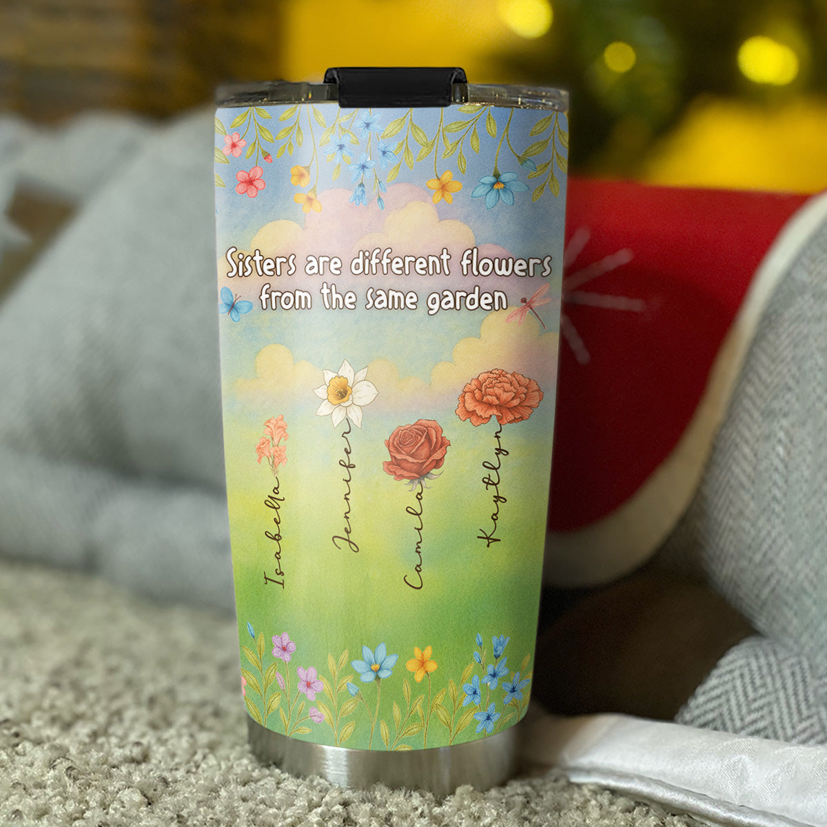 Sisters Grow Together In Beauty - Personalized Custom Tumbler