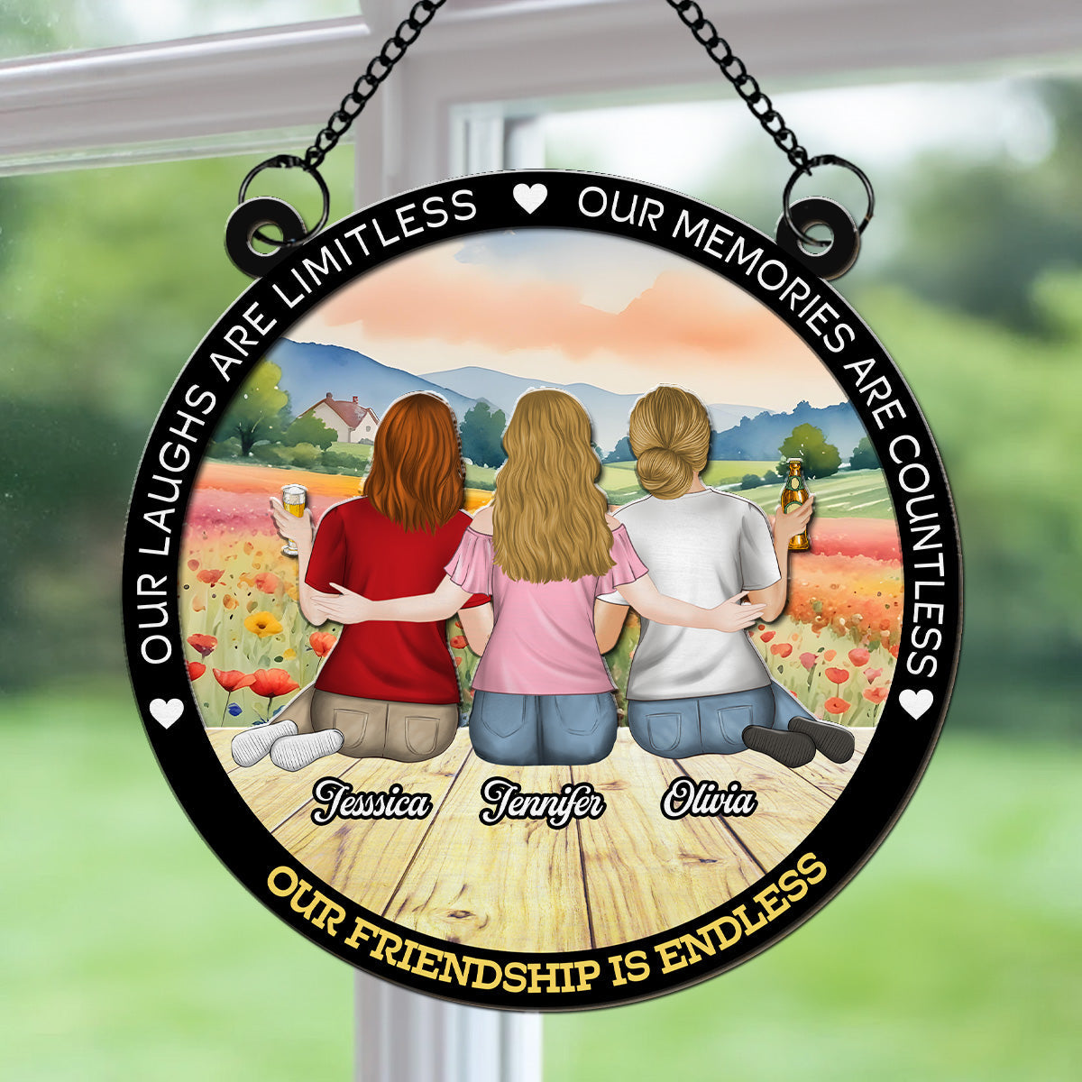 Our Laughs Are Limitless - Personalized Custom Suncatcher