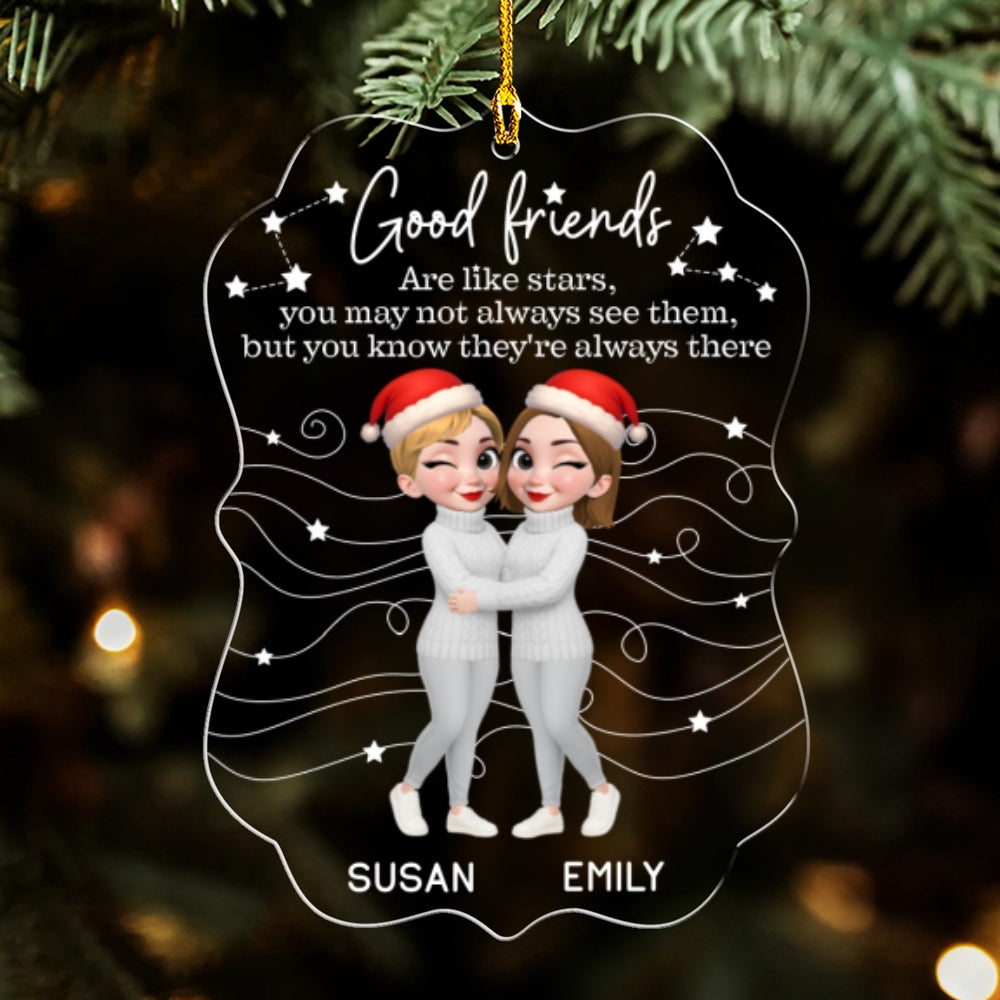 Friends Like Stars Always There - Personalized Custom Acrylic Ornament