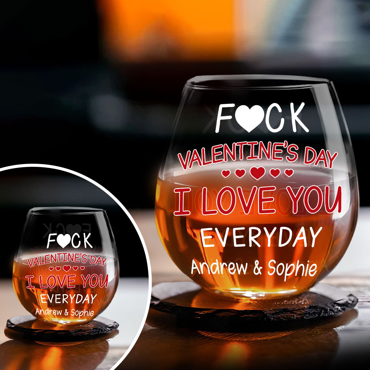 I Love You Everyday - Personalized Custom Wine Glass
