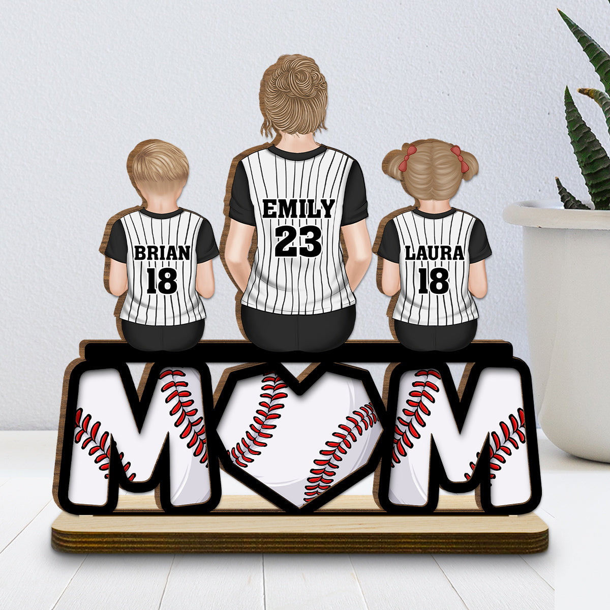 Raising Champions With Love - Personalized Custom 2-Layer Wood Plaque With Flat Base