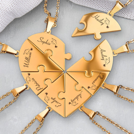 Happy Graduation - Personalized Custom Heart Puzzle Necklace