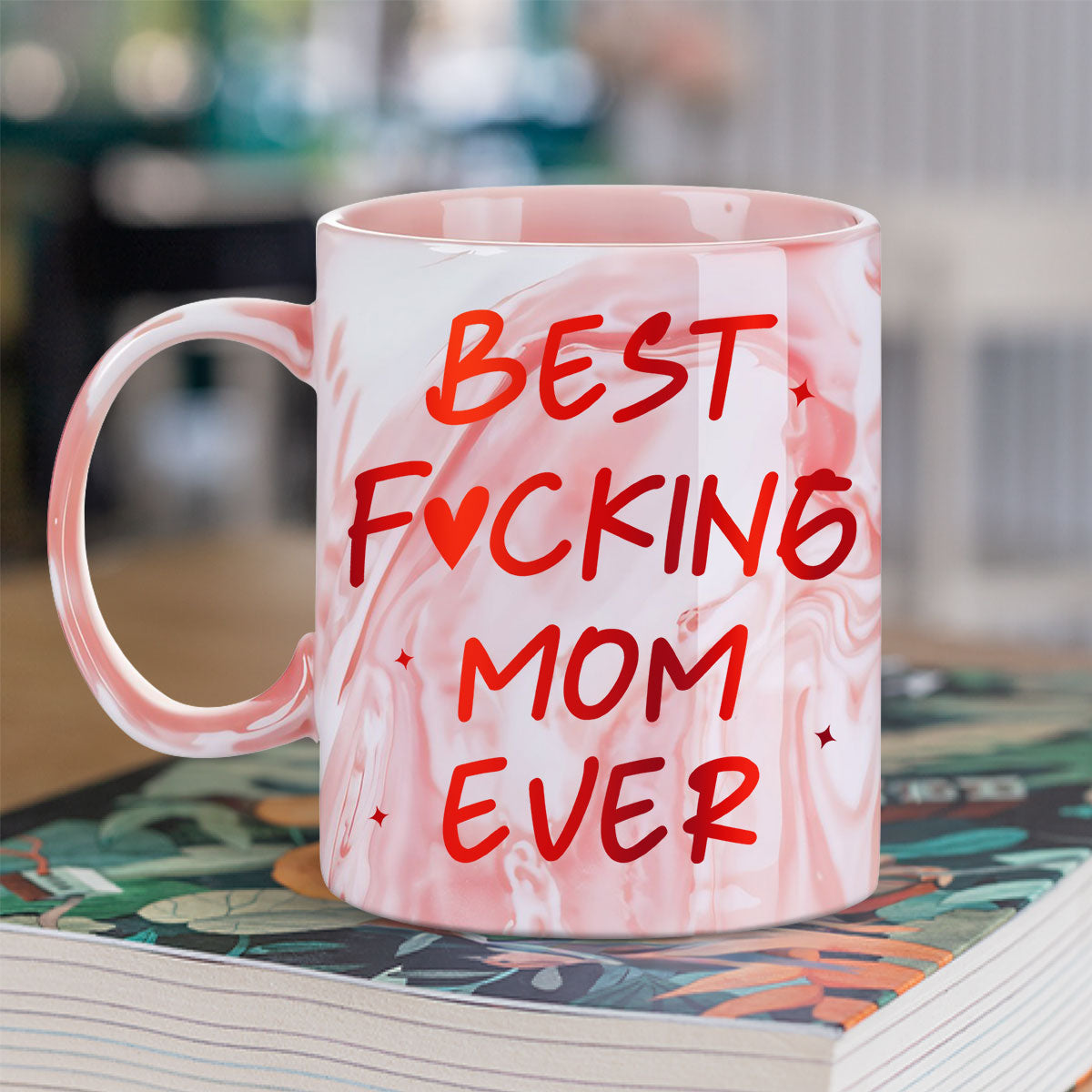 Best Mom - Personalized Custom Pink Marble Mug