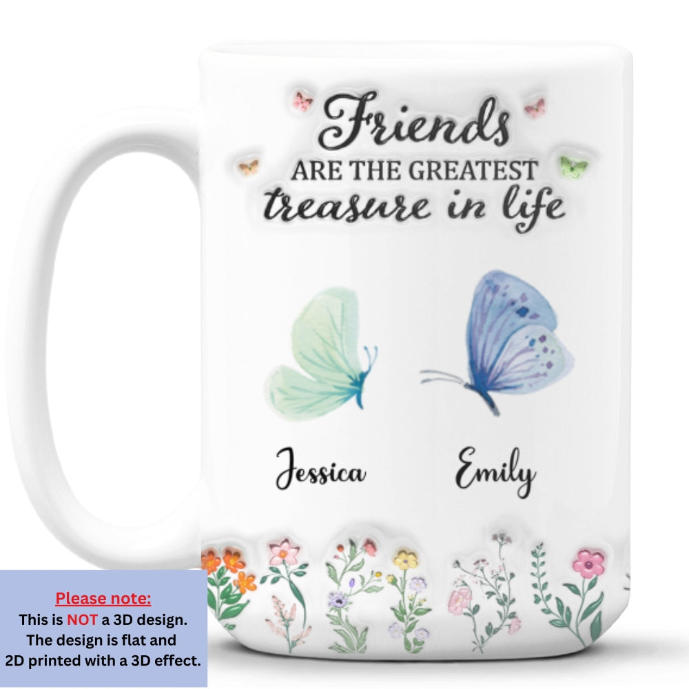 Friends Are Blessings Forever True - Personalized Custom 3D Inflated Effect Mug