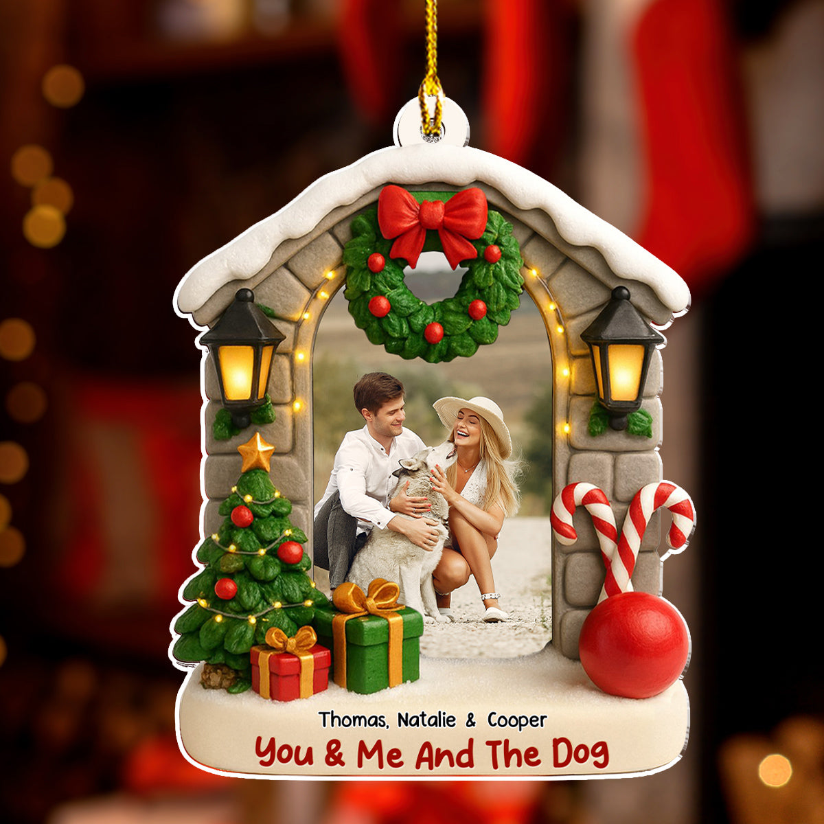 Bond Of Dog Love Photo - Personalized Custom 3D Effect Acrylic Ornament