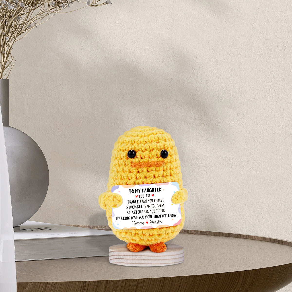 I Ducking Love You - Personalized Custom Duck Crocheted Plushie With Message