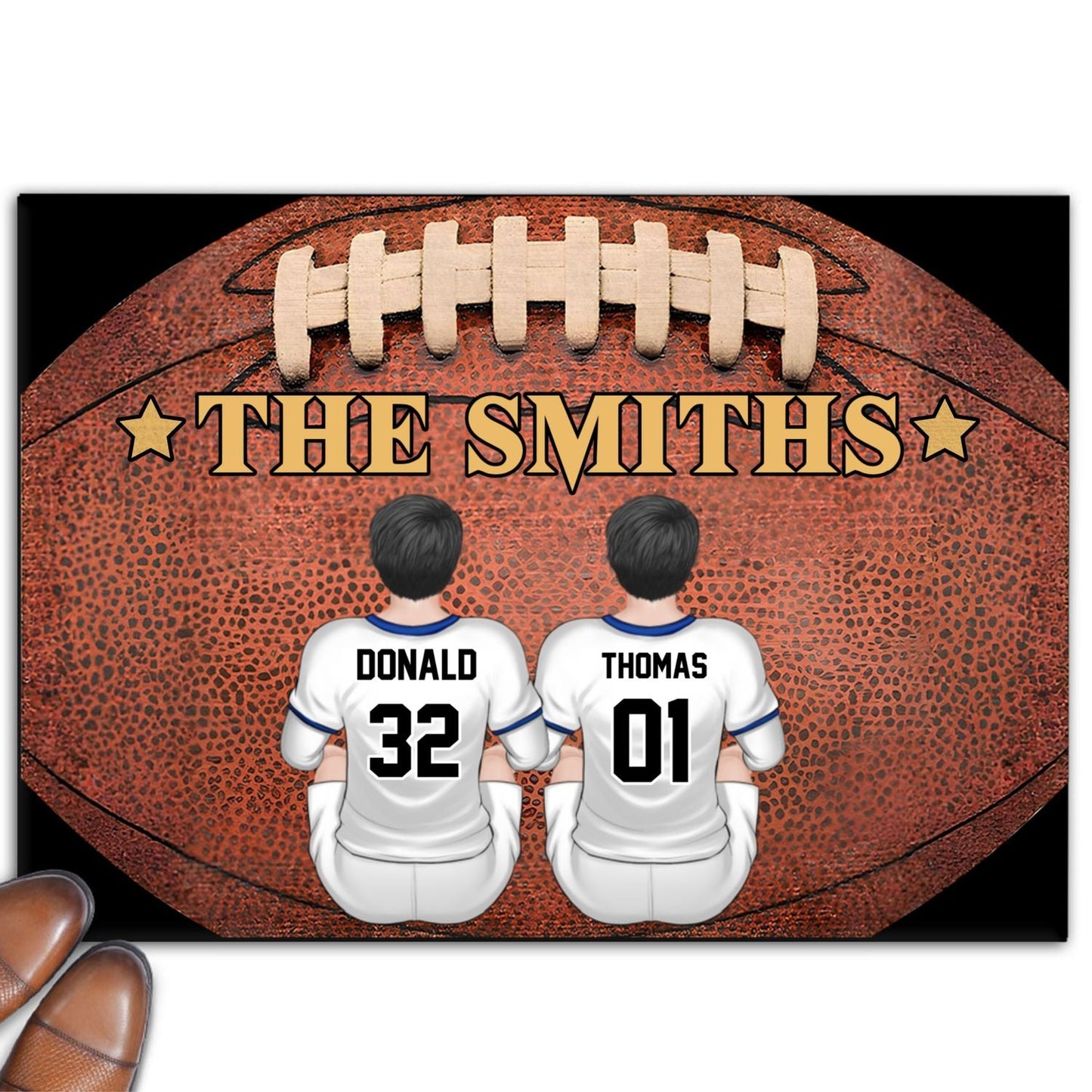 American Football Family - Personalized Custom Doormat